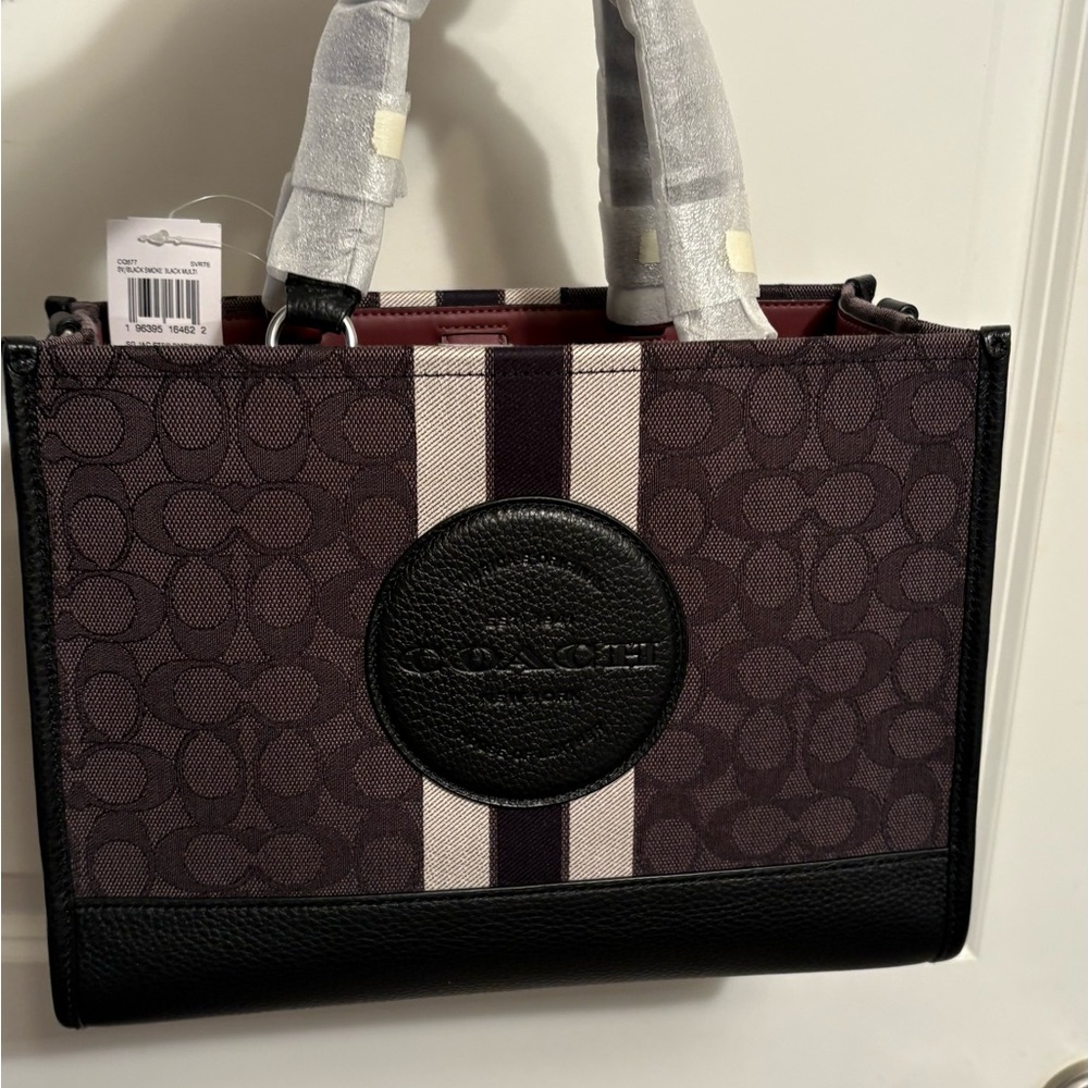 Coach Women's Tote - Black and Purple